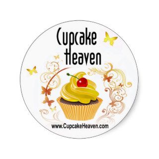 "Cupcake Heaven"   Confections Desserts Pastries Round Sticker