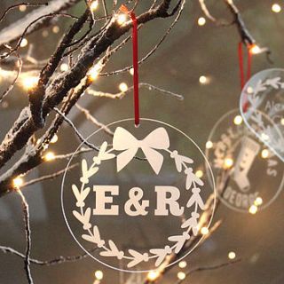 personalised initials christmas decoration by becky broome