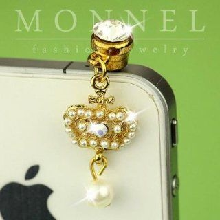 ip182 Luxury Queen Crown Anti Dust Plug Cover Charm For iPhone Android Cell Phones & Accessories