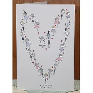 personalised large 'button wedding' card by hannah shelbourne designs