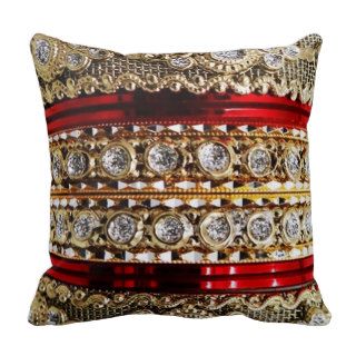 Designer Beads and Bling Look 101 Throw Pillow