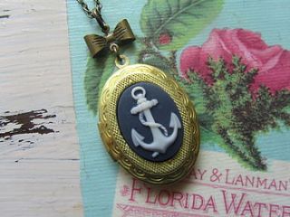 vintage anchor locket necklace by madison honey vintage