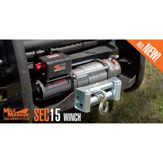 Mile Marker Electric Winch — 15,000-Lb. Capacity, Model# SEC15  12,000 Lb. Capacity   Above Winches