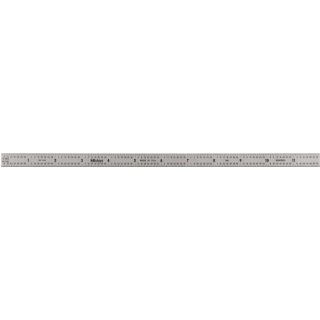 Mitutoyo 182 222, Steel Rule, 12" (16R), (1/32, 1/64, 1/50, 1/100"), 1/64" Thick X 1/2" Wide, Satin Chrome Finish Tempered Stainless Steel Construction Rulers