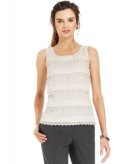 Alex Evenings Top, Sleeveless Sequined Lace   Tops   Women