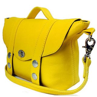 yellow mini 'satchel handbag by freeload leather accessories