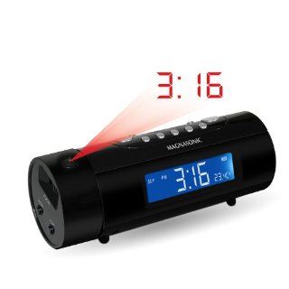 Magnasonic MAG MM178K AM/FM Projection Clock Radio with Dual Alarm, Auto Time Set/Restore, Motion Activated Snooze, Temperature Display and Battery Backup Electronics