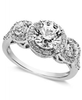 Arabella Sterling Silver Ring, Swarovski Zirconia Engagement Ring (10 1/3 ct. t.w.)   Rings   Jewelry & Watches