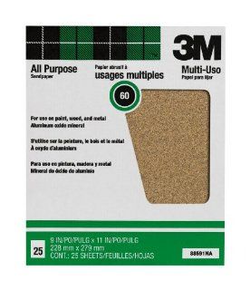 3M Pro Pak 88590NA Aluminum Oxide Sheets for Paint and Rust Removal, 9 Inch x 11 Inch, 180A Grit   Sandpaper Sheets  