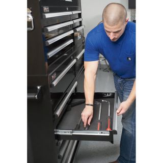 Homak H2PRO 56in. 8-Drawer Roller Tool Cabinet — With 2 Compartment Drawers, Black, 56 1/4in.W x 22 7/8in.D x 45 3/4in.H, Model# BK04056082  Tool Chests