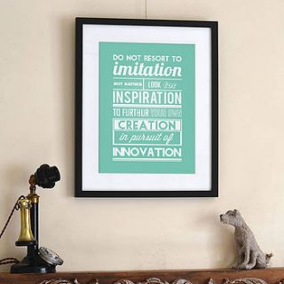 'innovation' typographic print by oakdene designs