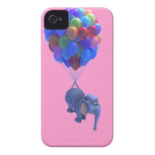 Cute 3d Elephant flying Balloons (editable) iPhone 4 Cover