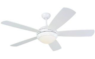 Monte Carlo 5DI52WHD L Discus 52 Inch 5 Blade Ceiling Fan with Light Kit and White Blades, White    