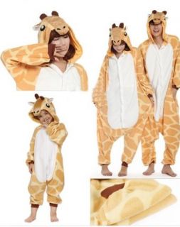 Zicac Costume Giraffe Animal Children and Adult Pajamas Pyjamas Sleepwear Nightclothes Loungewear Cosplay(178 186cm) Adult Sized Costumes Clothing