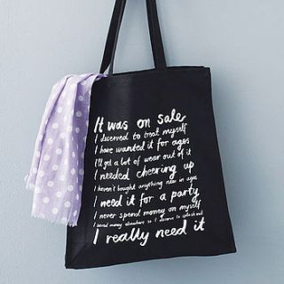 'it was on sale' canvas tote bag by karin Åkesson