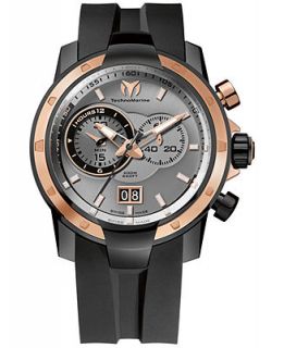 TechnoMarine Watch, Mens Swiss Chronograph UF6 Black Silicone Strap 45mm 612004   Watches   Jewelry & Watches