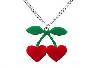 heart shaped cherries necklace by not for ponies