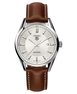 TAG Heuer Mens Swiss Automatic Carrera Brown Leather Strap Watch 39mm WV211A.FC6203   Watches   Jewelry & Watches