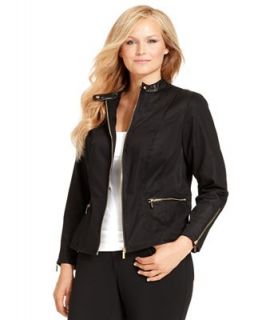 Calvin Klein Plus Size Jacket, Bomber Zip Front   Jackets & Blazers   Plus Sizes