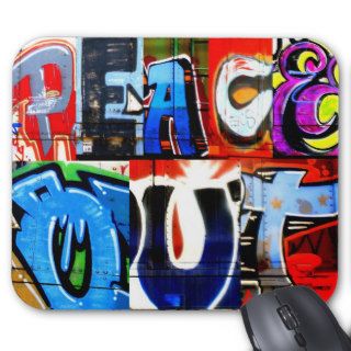 Peace Out Graffiti Trains Mousepad