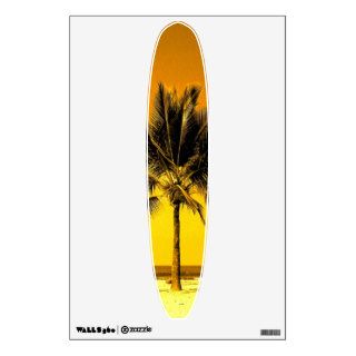 Tropical Beach Sunset Palm Tree Wall Decal