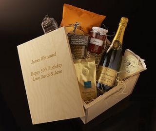 personalised food lovers champagne gift box by intervino