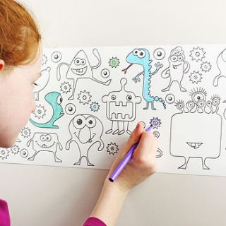 junior monster design colour in border by funwall