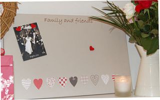 hearts design magnetic noticeboard by the magnetic noticeboard company