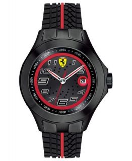 Scuderia Ferrari Watch, Mens Race Day Black Tire Tread Silicone Strap 44mm 830027   Watches   Jewelry & Watches