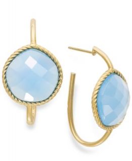 14k Gold Earrings, Faceted Pink Agate Earrings (6 ct. t.w.)   Earrings   Jewelry & Watches