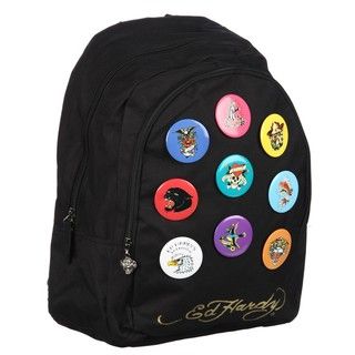 Ed Hardy Josh Metal Pins 17 inch Backpack Ed Hardy Fabric Backpacks