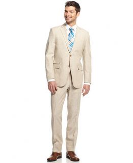 Perry Ellis Natural Linen Blend Suit Slim Fit   Suits & Suit Separates   Men