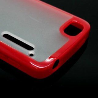 CoverON MIX CLEAR Back Cover Case with Flexible TPU RED TRIM for ALCATEL 960C ONE TOUCH / AUTHORITY [WCC172] Cell Phones & Accessories