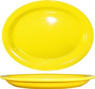 ITI CAN 13 Y Cancun Narrow Rim Platter, 11 1/2 Inch by 9 1/4 Inch, 12 Piece, Yellow Kitchen & Dining