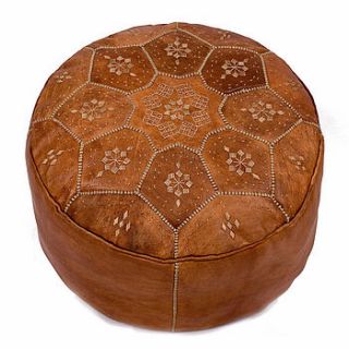 moroccan leather ronde pouffe cover by bohemia