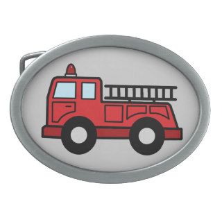 Cartoon Clip Art Firetruck Emergency Vehicle Truck Belt Buckle