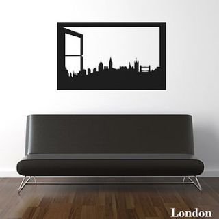 london skyline window silhouette wall sticker by spin collective
