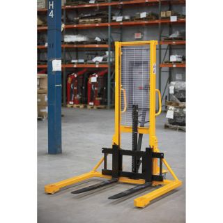  Manual Pallet Stacker with Fixed Legs — 2200-Lb. Capacity, 63in. Max. Lift  Pallet Stackers