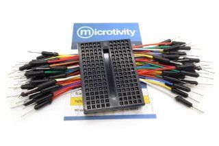 microtivity IB173 170 point Mini Breadboard for Arduino w/ Jumper Wires (Black Edition)  Vehicle Amplifier Wire And Wiring Kits 