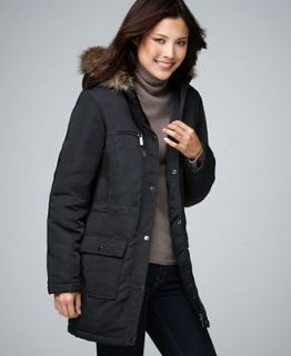 Style&co. Jacket, Long Sleeve Zip Up Faux Fur Anorak   Coats   Women