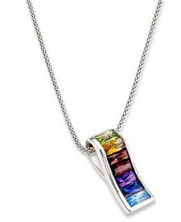 Sterling Silver Necklace, Multistone Rainbow Pendant (3 1/3 ct. t.w.)   Necklaces   Jewelry & Watches