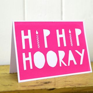 'hip hip hooray' birthday card by yoke