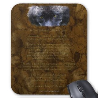 TWO WOLVES CHEROKEE TALE Native American Mousepads