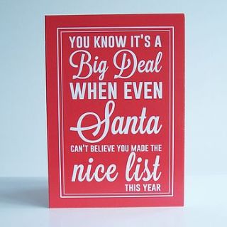 'even santa can't believe…' christmas card by lucky roo