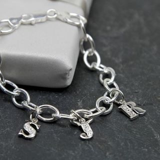 your initial on a charm bracelet by tales from the earth