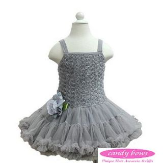 silver mist pettidress with detachable rose by candy bows