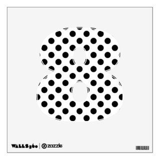 Black & White Polka Dot Number 8 Wall Decal