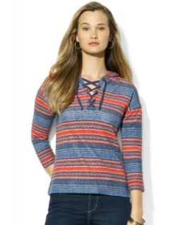 Lauren Jeans Co. Southwestern Print Toggle Neck Hoodie   Sweaters   Women