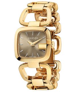 Gucci Watch, Womens Swiss G Gucci Yellow Gold PVD Stainless Steel Bracelet 24x22mm YA125511   Watches   Jewelry & Watches