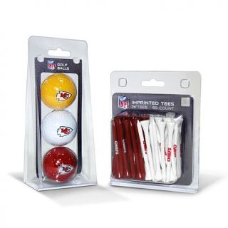 NFL Sports Team 3 Golf Ball Pack and 50 Tee Pack